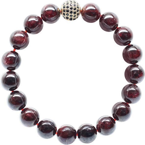 Vòng Garnet 10mm Mix Charm Ngọc Quý Gemstones VT70