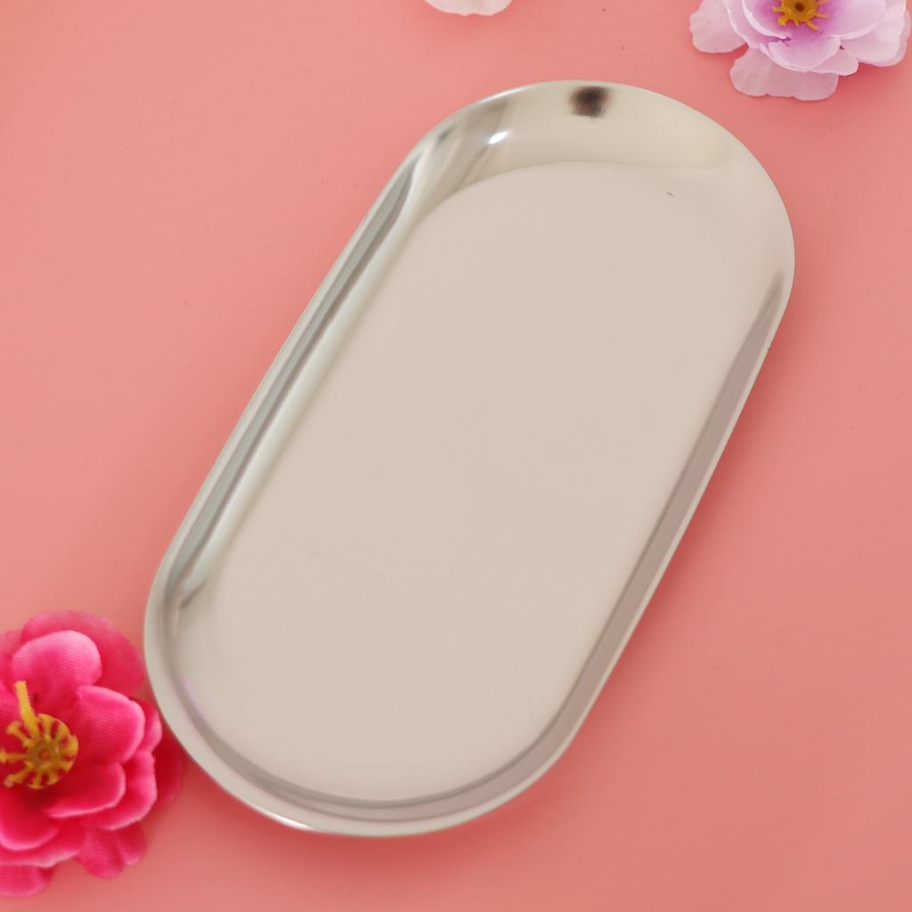Stainless Steel Jewelry Organizer Storage Towel Trays Dish Tea Fruit Plate