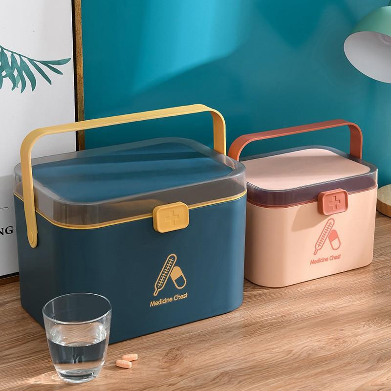 Hộp đựng thuốc y tế cho cá nhân gia đình có khay uống thuốc tây tiện lợi bằng nhựa mã TB569