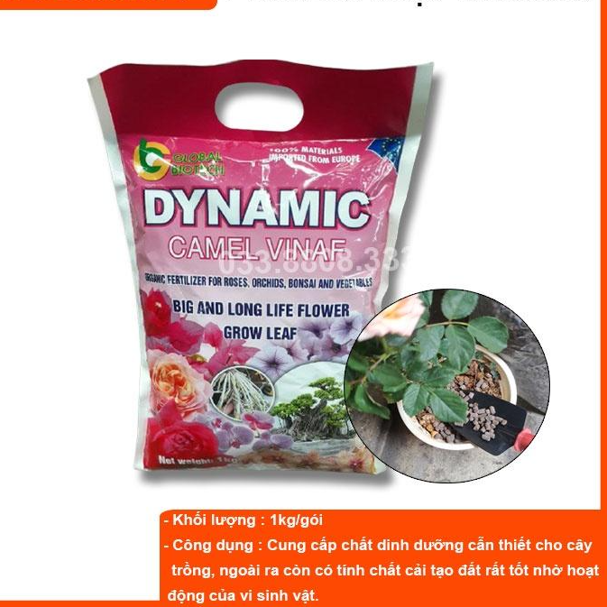 Phân gà Nhật Bản Dynamic Hồng cải tạo đất, bổ sung dinh dưỡng cho hoa hồng và cây cảnh