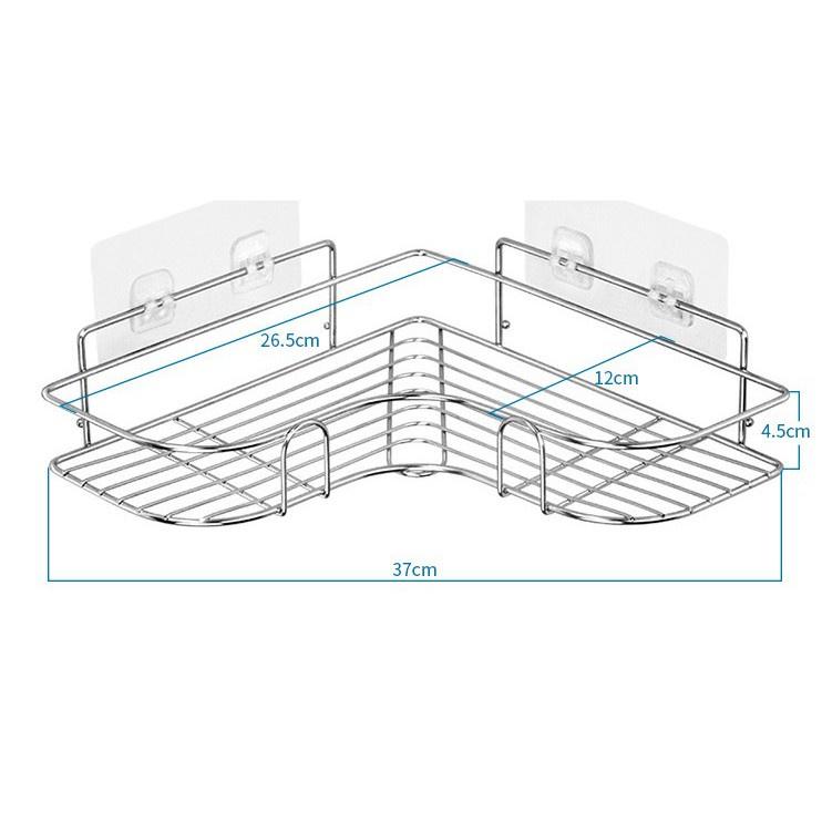 Kệ Dán Tường Inox Cao Cấp Đa Năng Phù Hợp Với Mọi Không Gian Nhà Bếp, Nhà Tắm