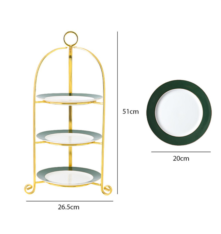 Đĩa bánh trang trí 3 tầng MORANDI SILK GOLD