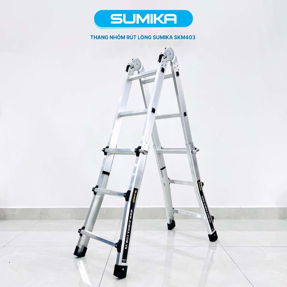 Thang nhôm chữ A rút lồng SUMIKA SKM403 - Chữ A cao nhất 1.4m, chữ I cao nhất 3.0m