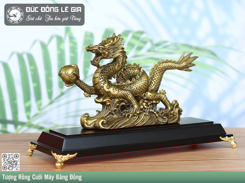 Tượng Rồng Cưỡi Mây Bằng Đồng