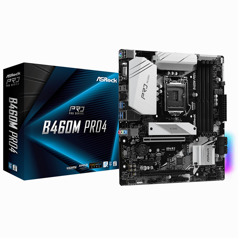 Bo Mạch Chủ Mainboard ASRock B460M-Pro4 - Hàng Chính Hãng