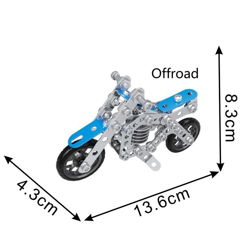 Đồ chơi giáo dục STEM - Metal bricks 5in1 - 5 Xe mô tô biến hình siêu bền 1201