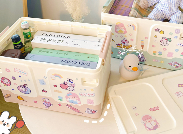 [Có sẵn][Không Sticker] Thùng Đựng Đồ Đa Năng Có Thể Gấp Gọn Màu Pastel Xinh Xắn