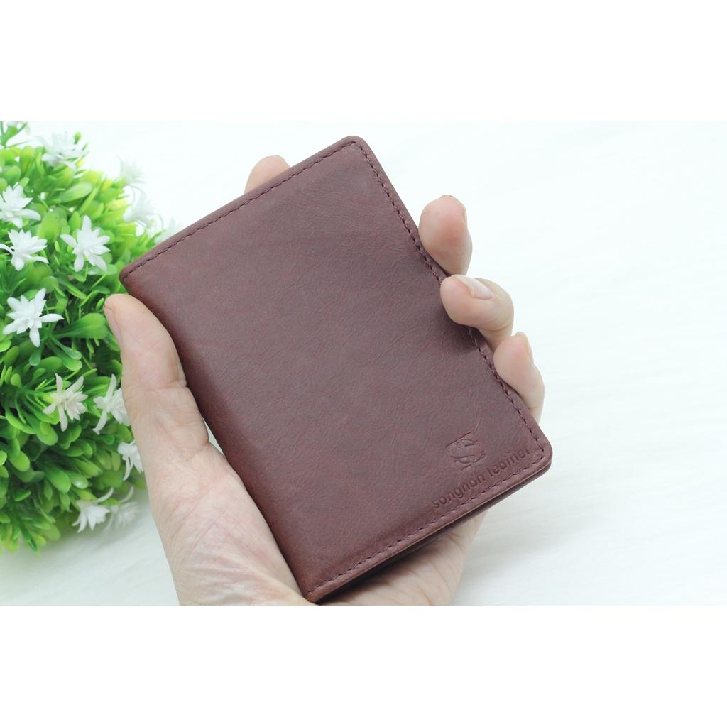 Ví Đựng Thẻ Card Holder Nam Nữ Songhan Leather WL01.Ví MiNi Da Bò Thật Cao Cấp Nhỏ Gọn Gập Đôi Nhiều Ngăn Thời Trang