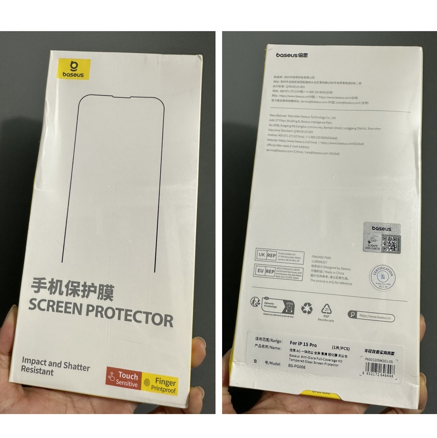 Kính cường lực full màn chống chói có màng loa cho iP 15 Series Baseus Anti-Glare Screen Protector _ Hàng chính hãng