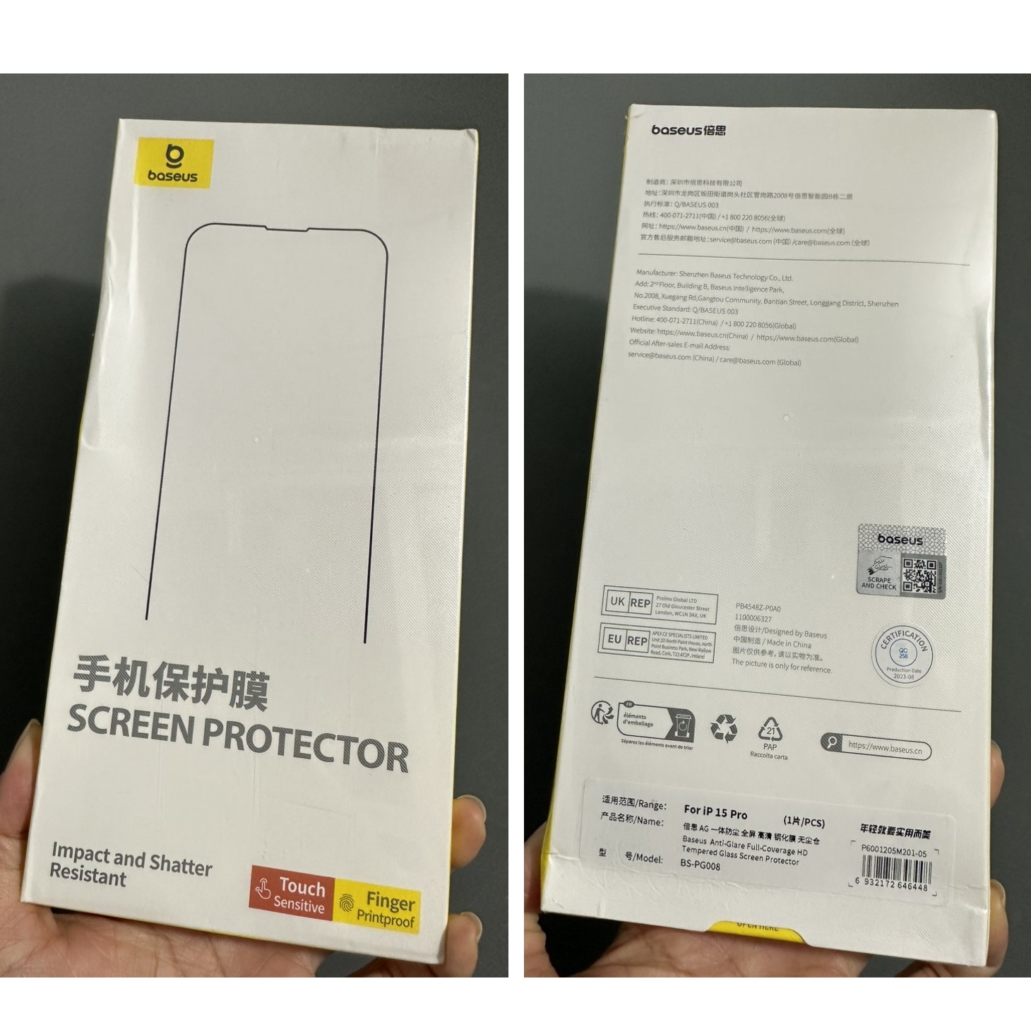 Kính cường lực full màn chống chói có màng loa cho iP 15 Series Baseus Anti-Glare  Screen Protector _ Hàng chính hãng