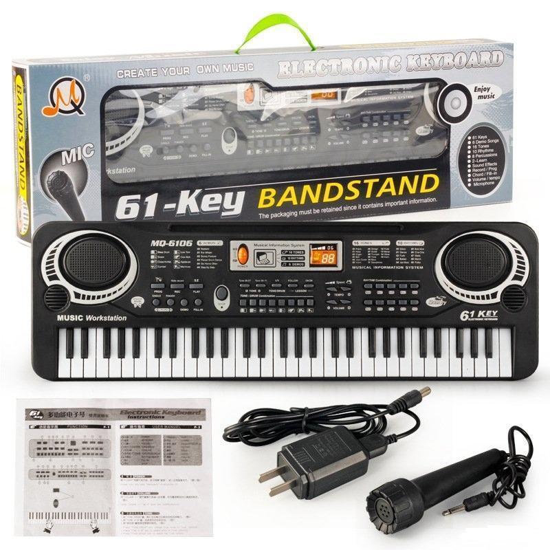 Đồ Chơi Đàn Piano 61 Phím Kèm Sạc Và Mic Cho Bé