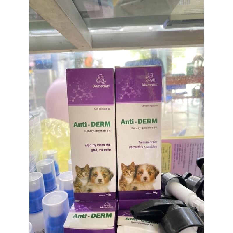 Kem Thuốc bôi trị ghẻ, viêm da Anti DERM dành cho chó mèo