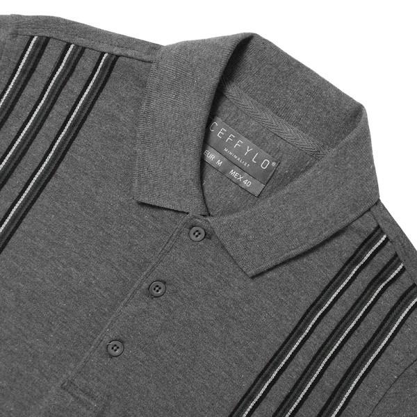Áo POLO Nam Ngực Phối Sọc CF, Chất Liệu Cotton Thoáng Mát