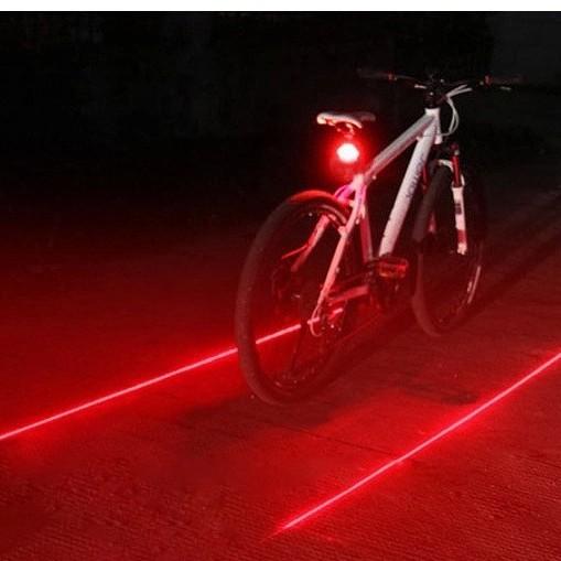 Combo 2 Đèn Led Chiếu Hậu Laser Cảnh Báo Gắn Cốt Yên Xe Đạp Nhiều Chế Độ