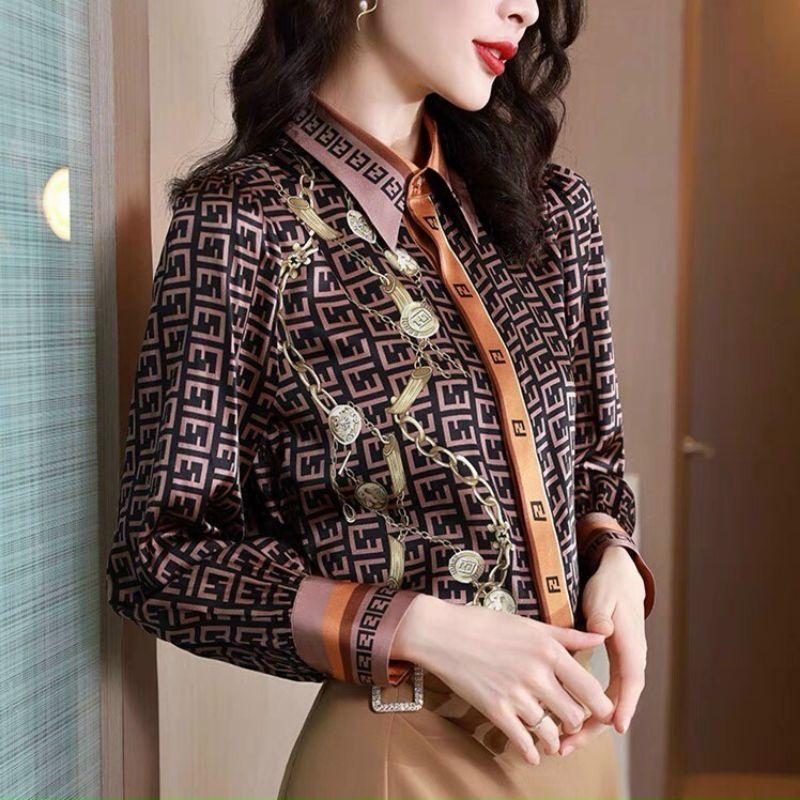 ÁO SƠ MI LỤA HỌA TIẾT CHỮ