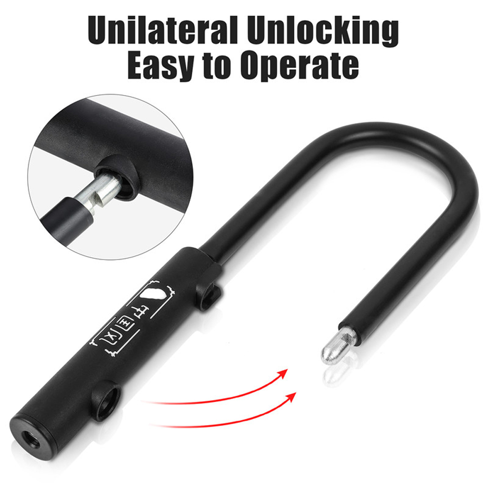 Khóa chữ U WEST BIKING chất lượng cao bằng thép carbon dày 10mm kèm 2 chìa khóa thích hợp cho khóa xe đạp, xe máy