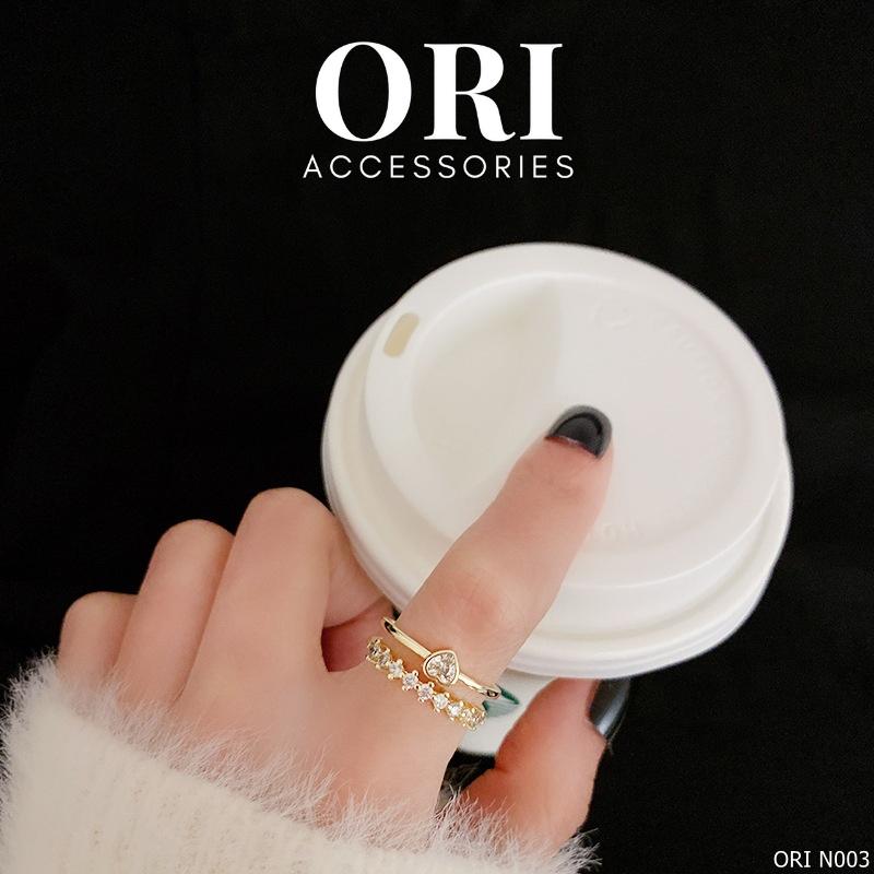 Nhẫn nữ Freesize Mặt trái tim Nerissa thời trang tinh tế ORI ACCESSORIES N003