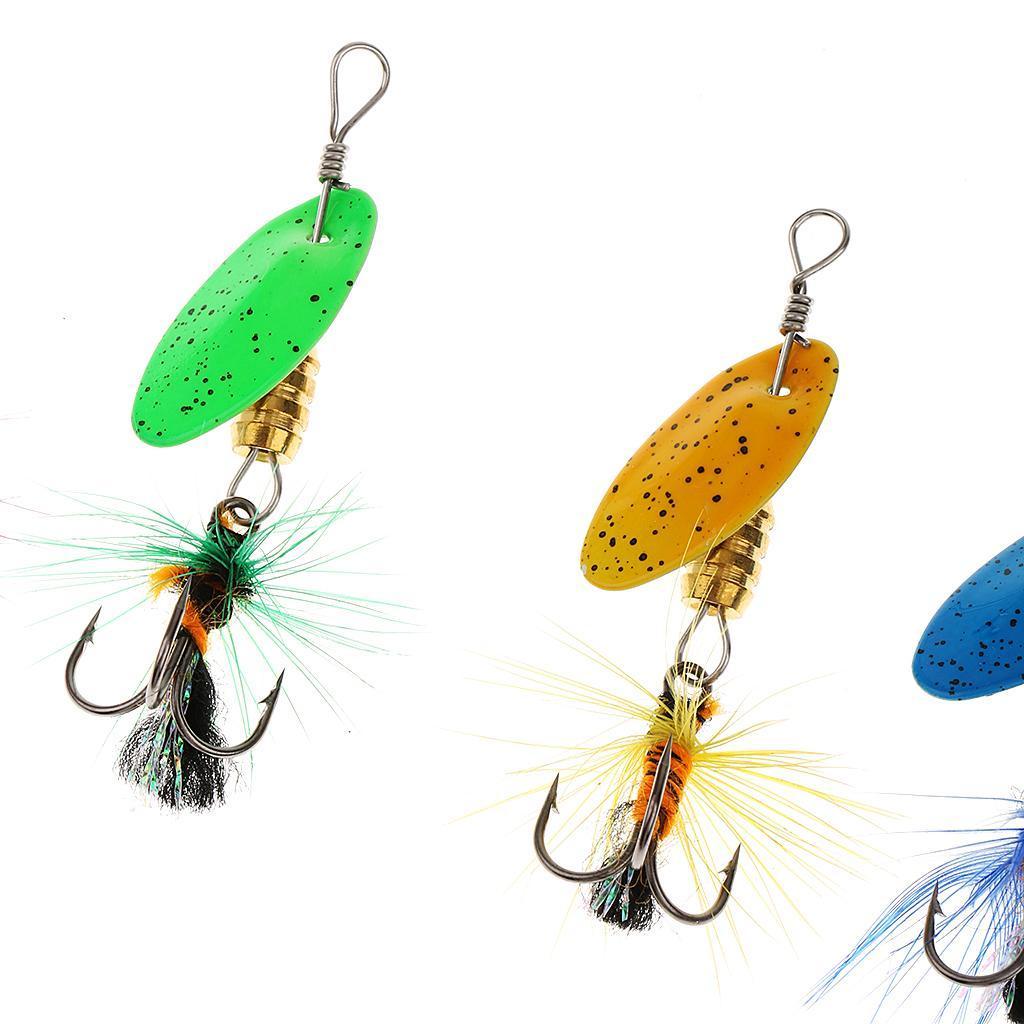Pack of 4 Pcs Spinner Bait Fishing Lures Simulation Bait with Treble Hooks