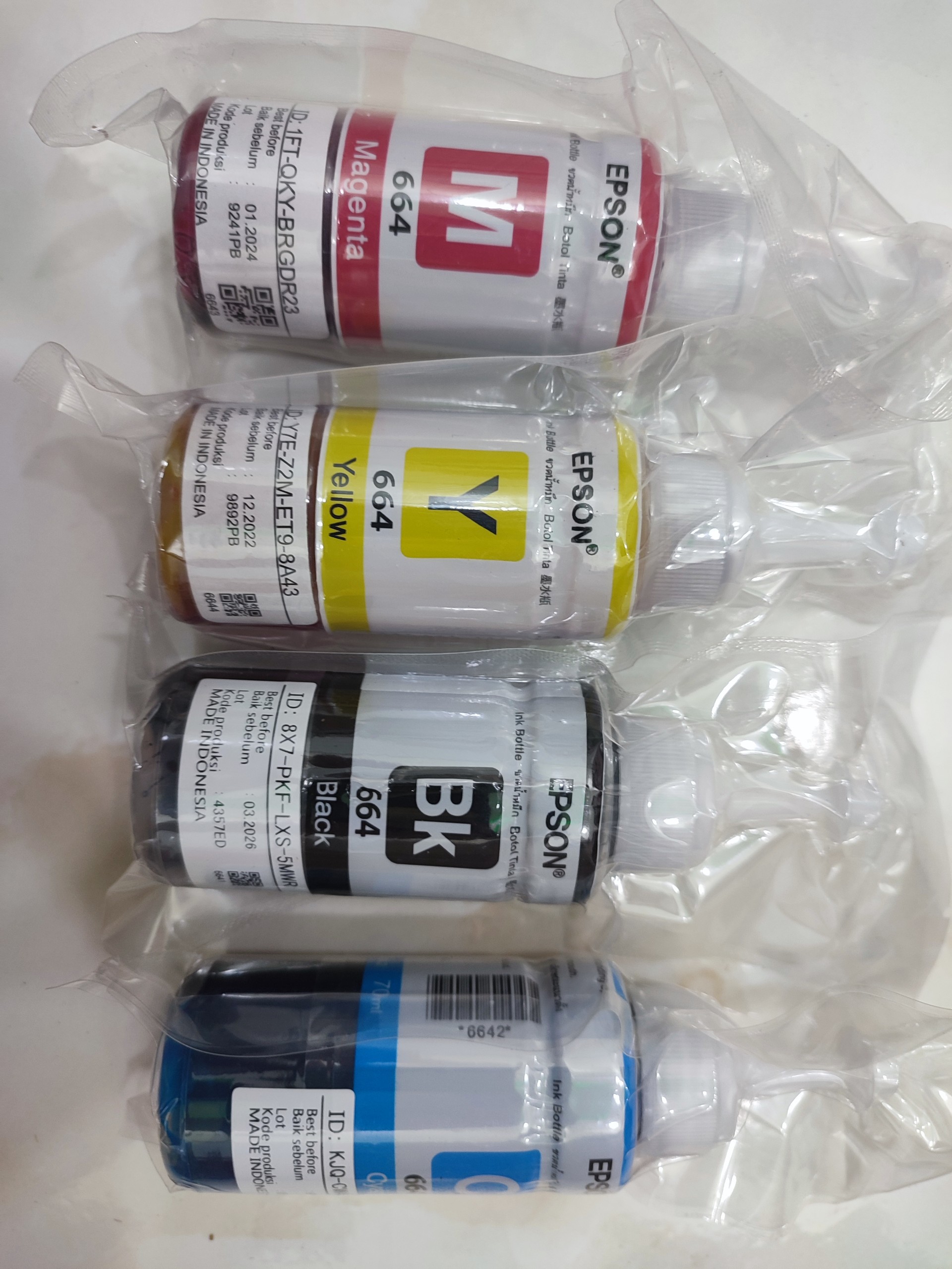 Mực Epson 664 màu đen xanh đỏ vàng dành cho máy Epson L110, L120, L210, L310, L360, L350, L405