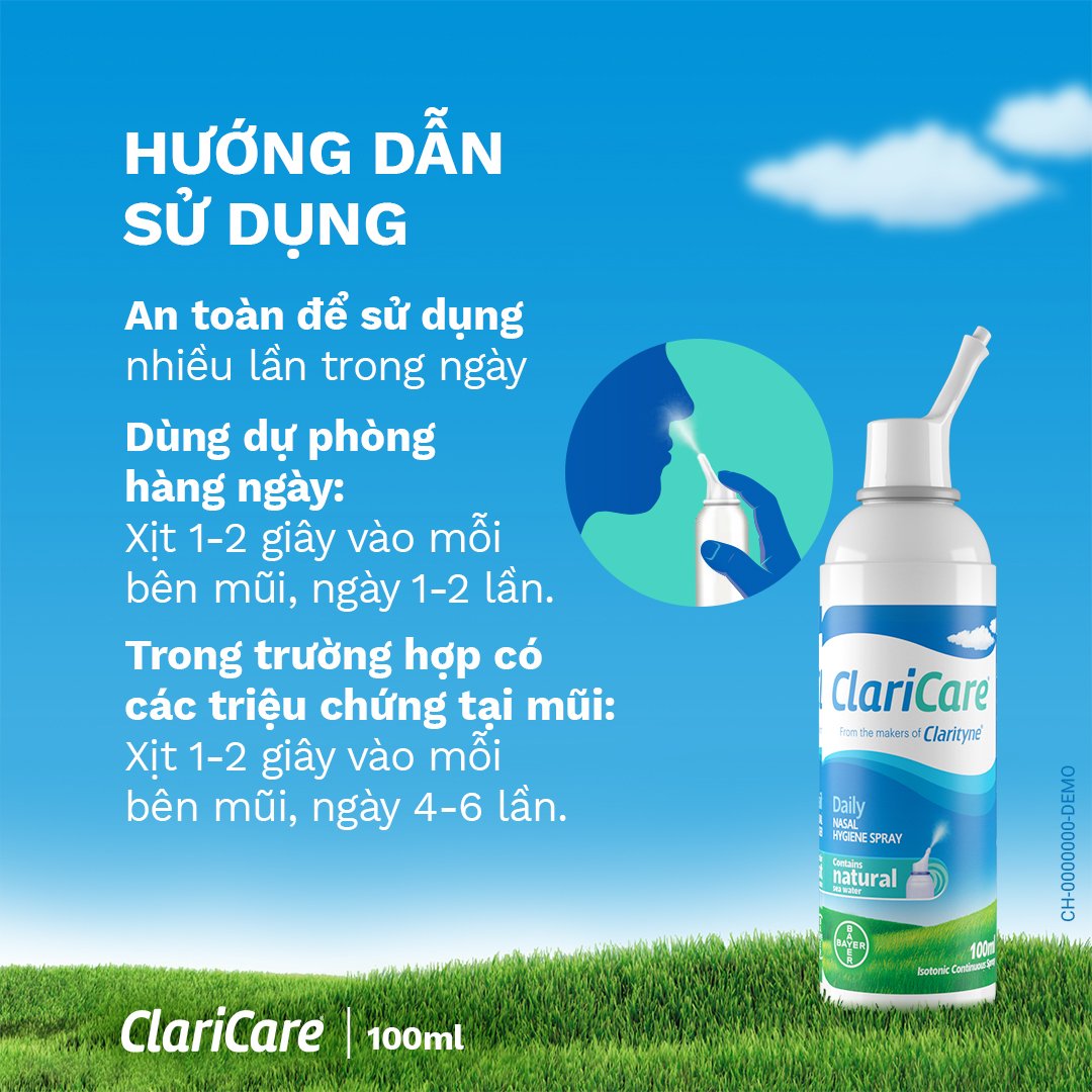 Dung Dịch Xịt Vệ Sinh Mũi Claricare 100ml