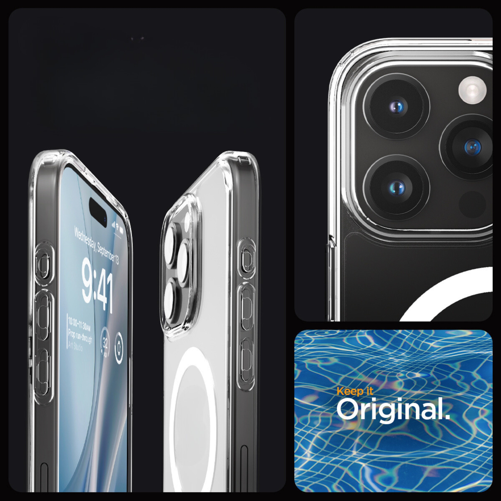 Ốp Lưng Spigen Hỗ Trợ Sạc Từ Tính Dành Cho iPhone 15 Pro Max / iPhone 15 Pro, SPIGEN CRYSTAL HYBRID MAGFIT - HÀNG CHÍNH HÃNG