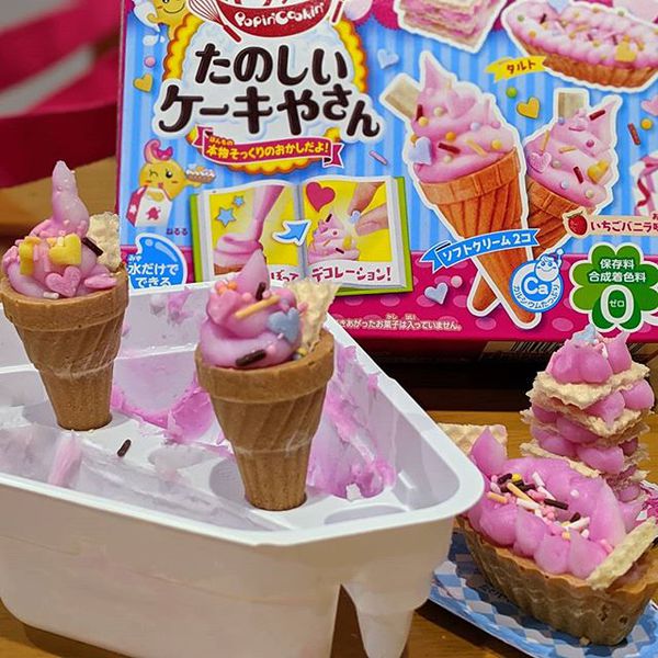 Popin Cookin làm kem Strawberry Icecream và bánh Fun Cake