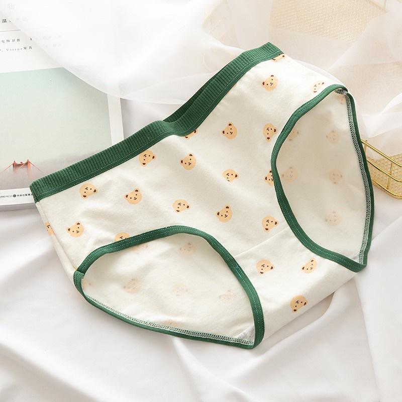 Quần Lót Nữ Cotton Siêu Thoáng Nâng Mông Gấu Xanh QL05