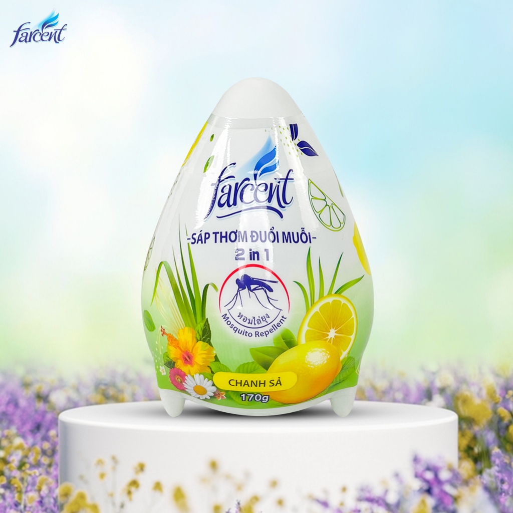Sáp thơm phòng đuổi muỗi, khử mùi hôi hình trứng Farcent 170g chính hãng (5 hương thơm lựa chọn)
