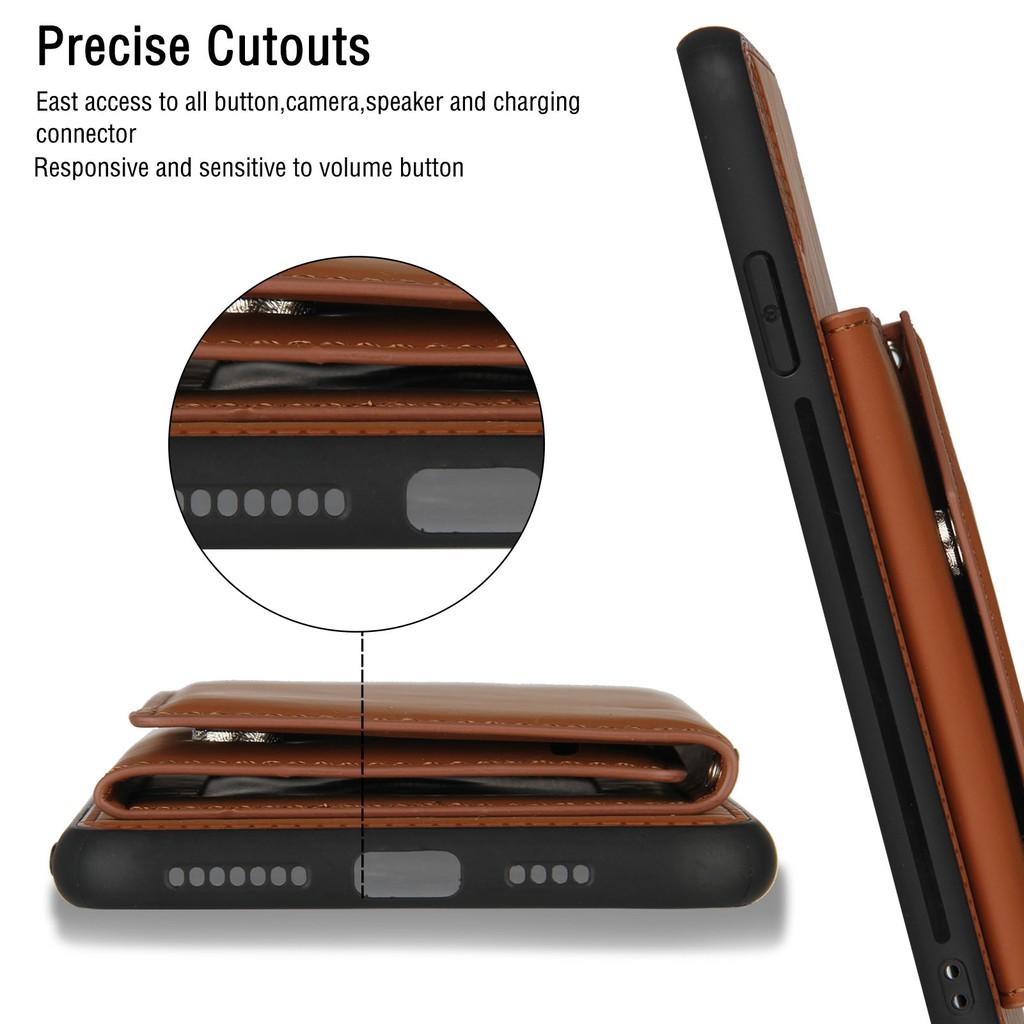 Ốp lưng điện thoại dạng ví da có ngăn đựng thẻ cho iPhone X XS Max XR SE 2020 iPhone 8 iPhone 7 Plus