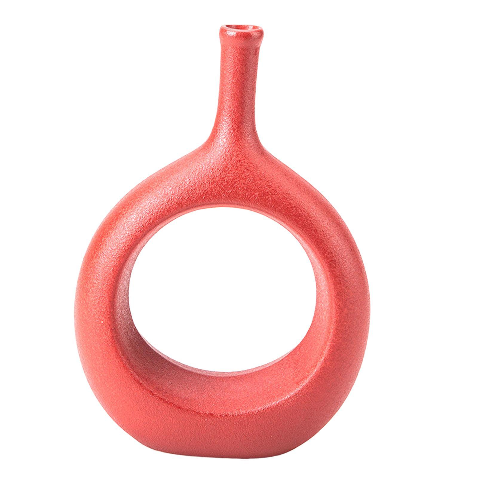 Donut Vase Home Bedroom Tabletop Flower Vase with Hole Office Decorative
