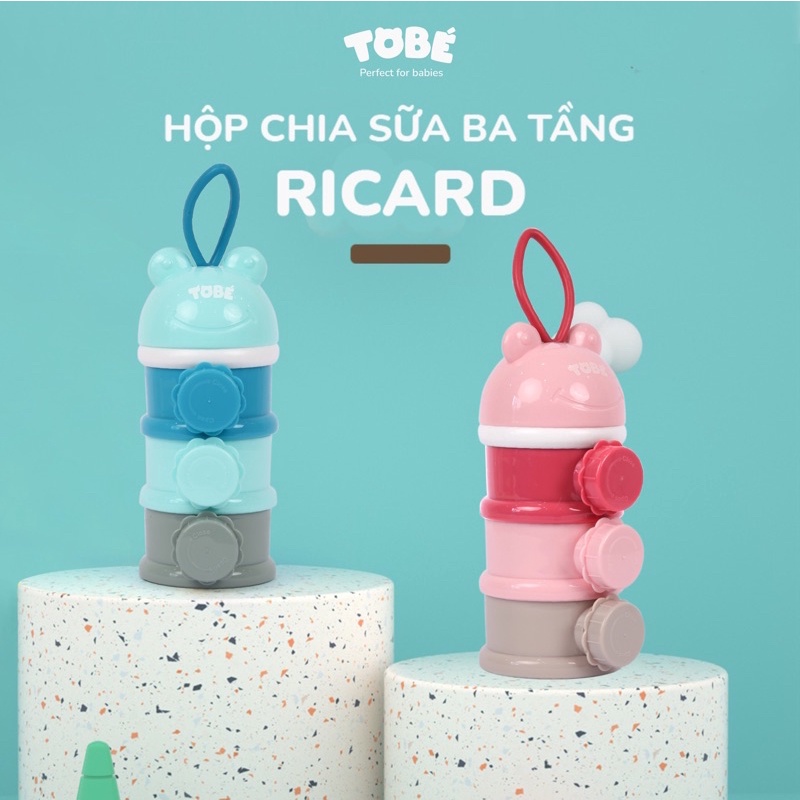 Hộp Chia Sữa 3 Tầng Ricard- Bình chia sữa cao cấp nhập khẩu Hàn Quốc có quai cầm tiện lợi cho mẹ, an toàn cho bé