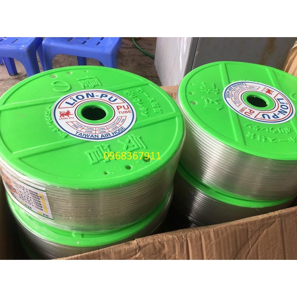 Dây hơi khí nén PU phi 10x6.5mm đài loan màu trắng trong, màu xanh