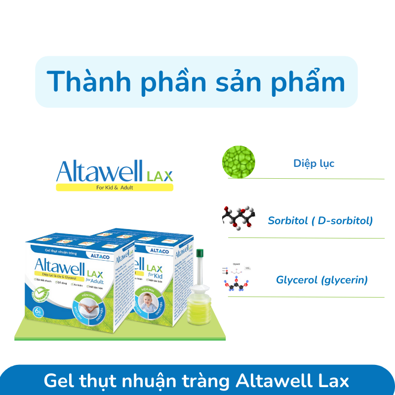 Gel thụt nhuận tràng Altawell cho người lớn và trẻ nhỏ, giảm táo bón