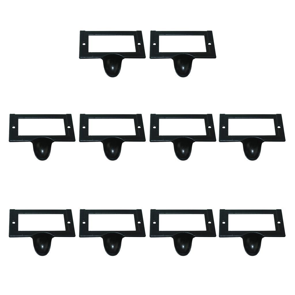 10Pcs Drawer Wardrobe Filing Cabinet Card Frame Label Holder Handle 58*46mm