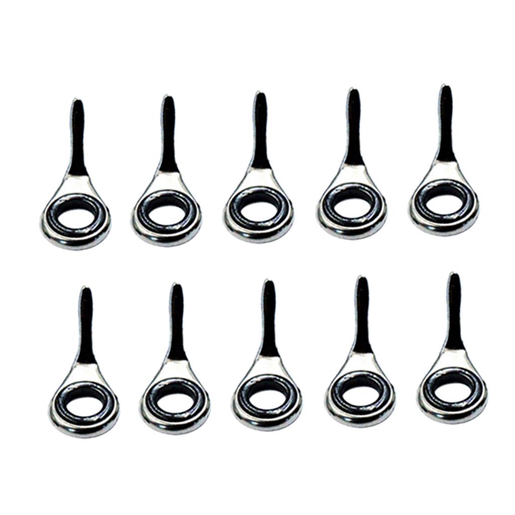 10pcs Stainless Steel Fishing Rod Guides Fishing Rod Tip Repair Tools