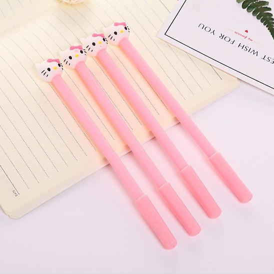 Bút Bi Viết Mèo Hồng Siêu Dễ Thương - Bút Mực Đen