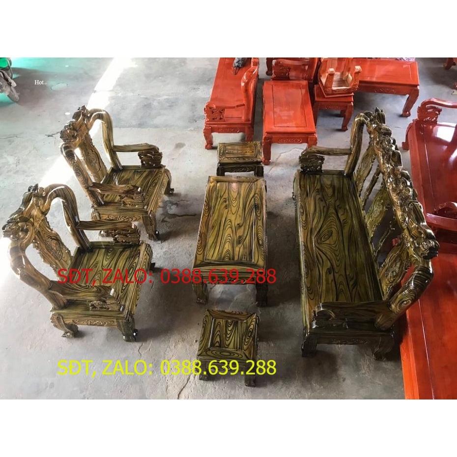 Bộ bàn ghế quốc đào tay 12 gỗ tràm vân