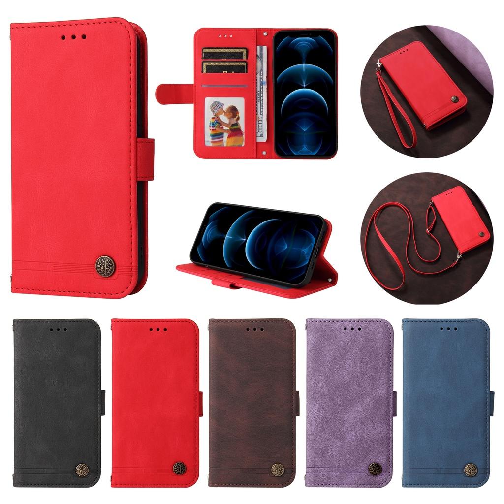 Bao da điện thoại nắp lật màu trơn cho Oppo A12 A16S A15S A35 A33 A11S A5 A9 A52 A72 A92 A54 4G A55 A93 A73 A74 A53 5G F17
