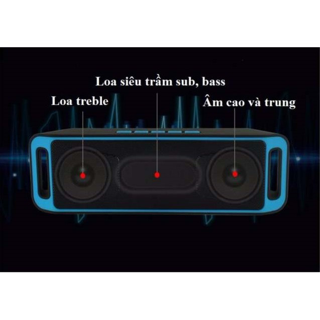 Loa di động Bluetooth SC208 âm thanh cực chất giao màu ngẫu nhiên