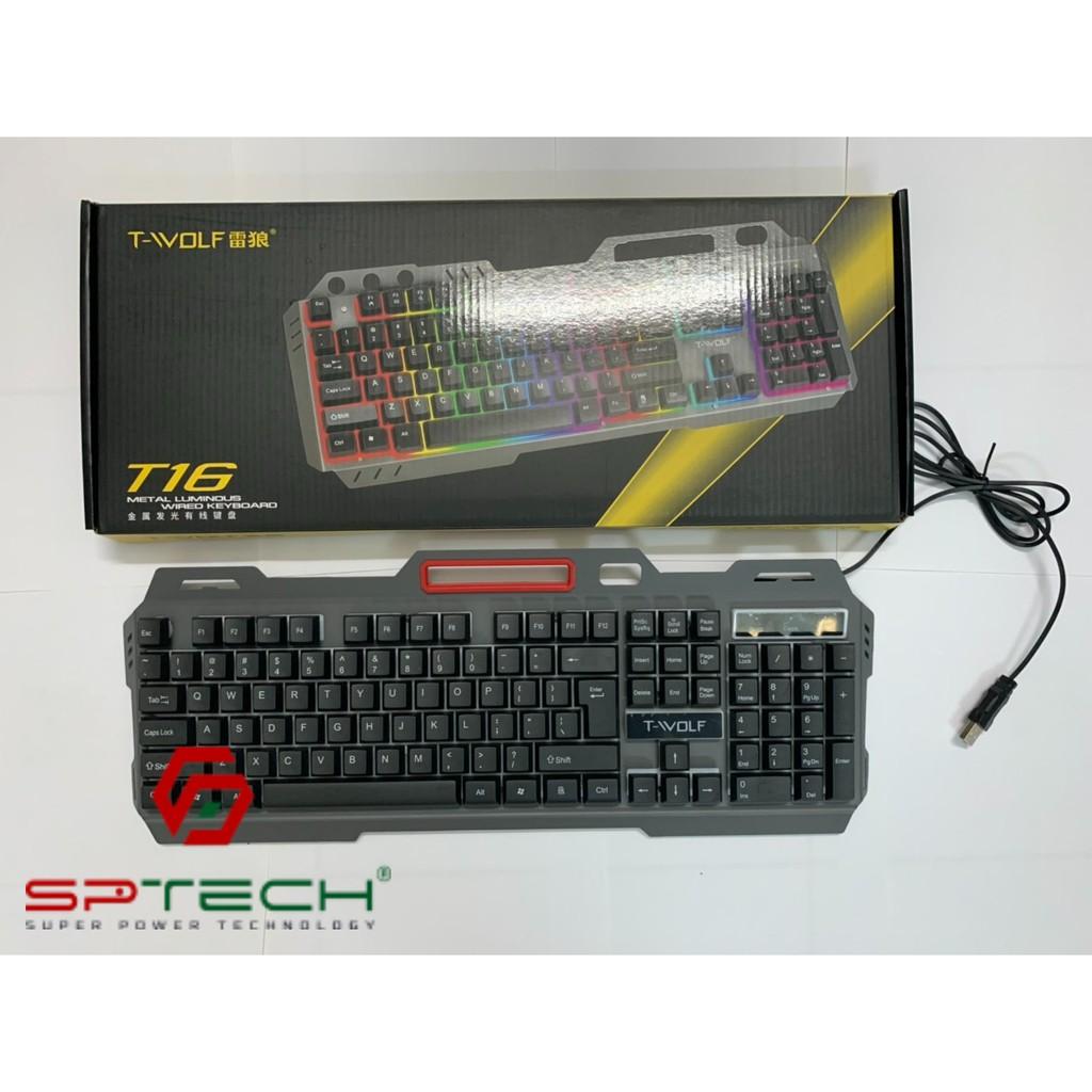 Bàn phím Keyboard GAMING T-WOLF  TF16 LED 7 MÀU Chuyên Game