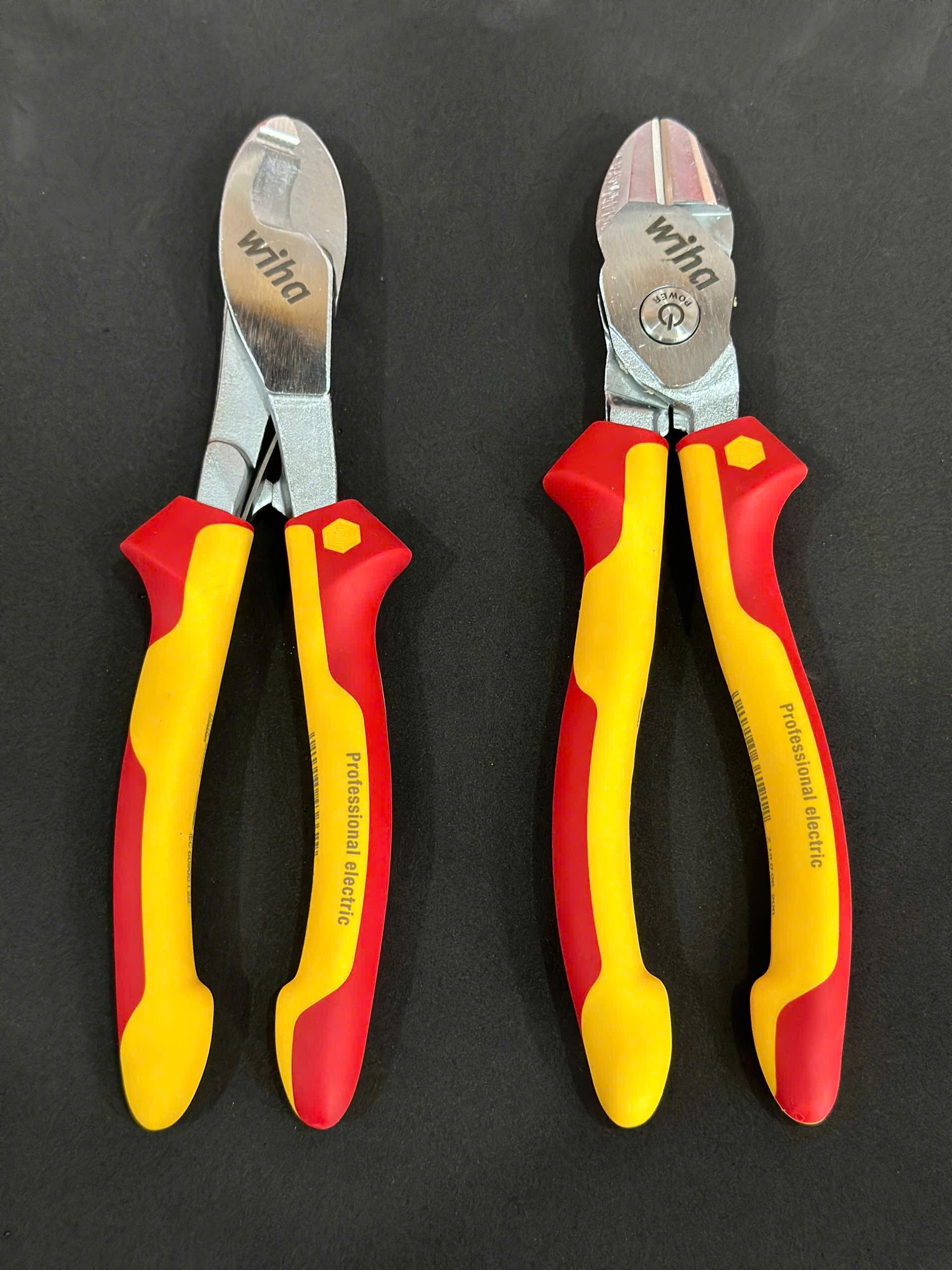 Bộ Kìm cắt cáp Wiha 43662 và Kìm cắt cộng lực Wiha 38191 cách điện 1000V.