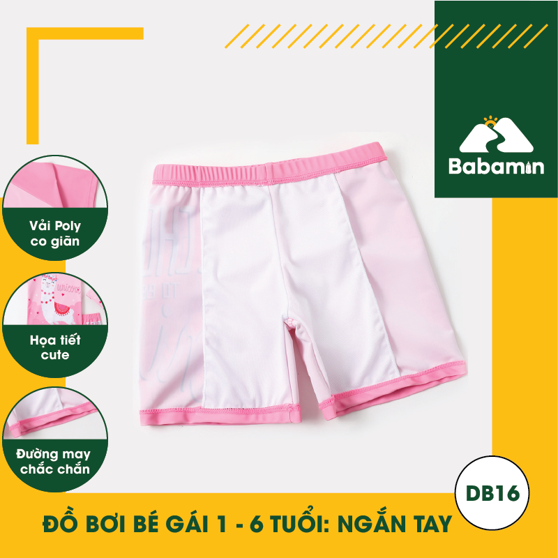 Đồ Bơi Ngắn Tay Cho Bé Gái 1 - 6 Tuổi Hình Cừu Dễ Thương - Siêu Mềm Mượt - DB16