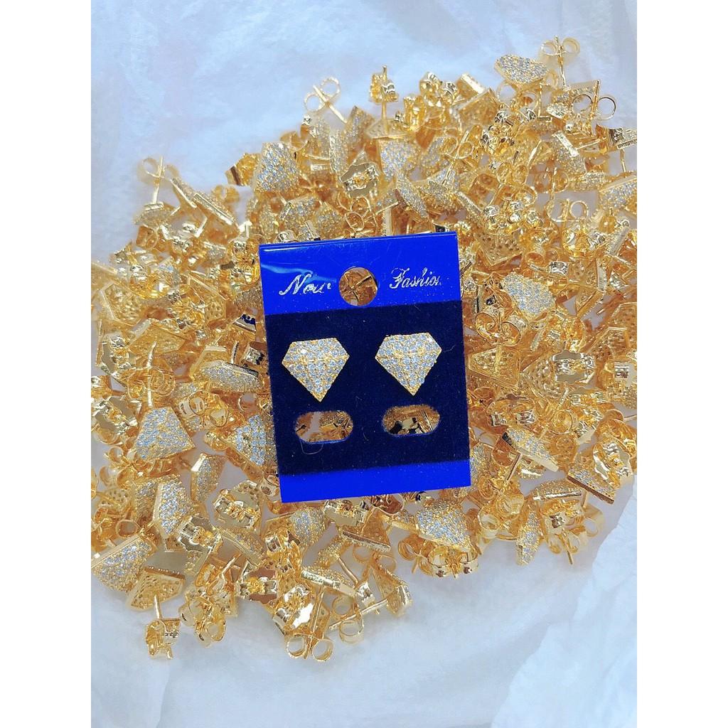 Bông Tai Đính Đá Bản Nhỏ Xinh Nhiều Mẫu Dễ Thương