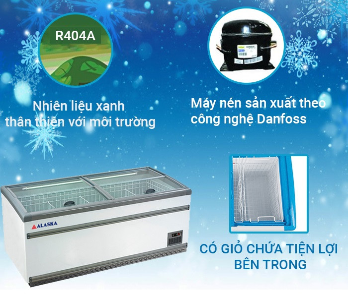 Tủ đông kính phẳng Alaska SDC-950Y 850 lít - Hàng chính hãng (chỉ giao HCM)