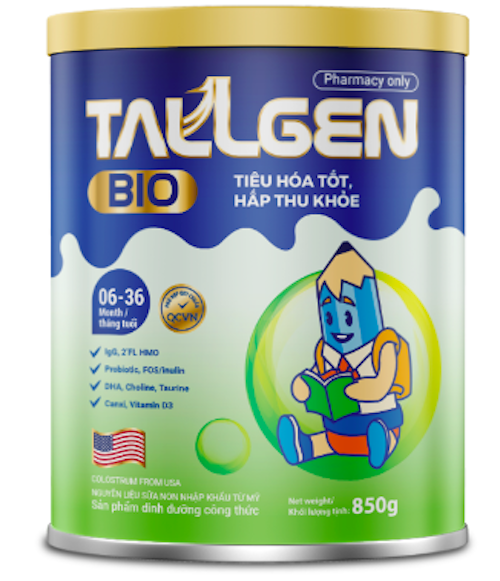 Sữa Non Tallgen Bio 850GR giúp trẻ tiêu hoá tốt và hấp thu khoẻ cho trẻ từ 6 - 36 tháng tuổi