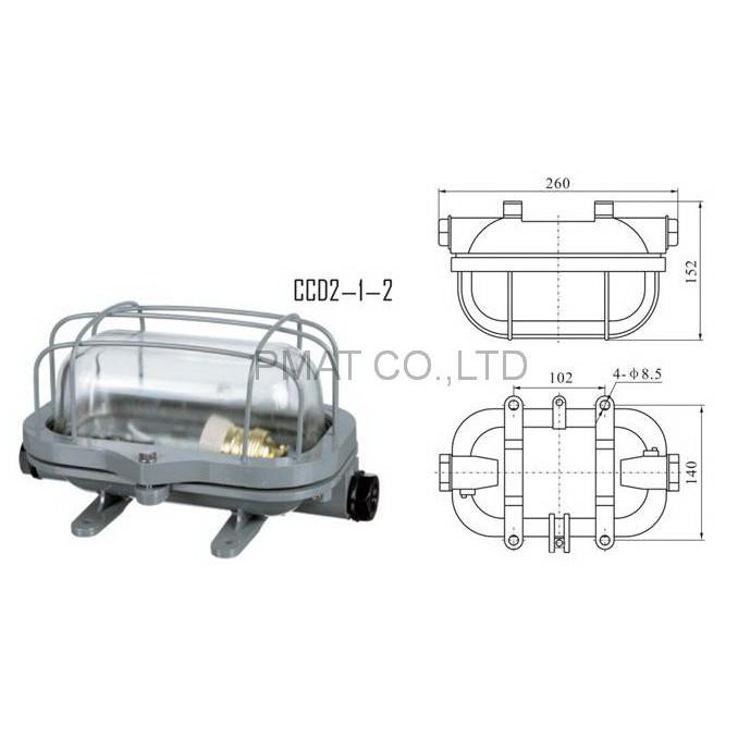 Đèn gắn trần kín nước bằng nhôm cao cấp CCD2-1-2