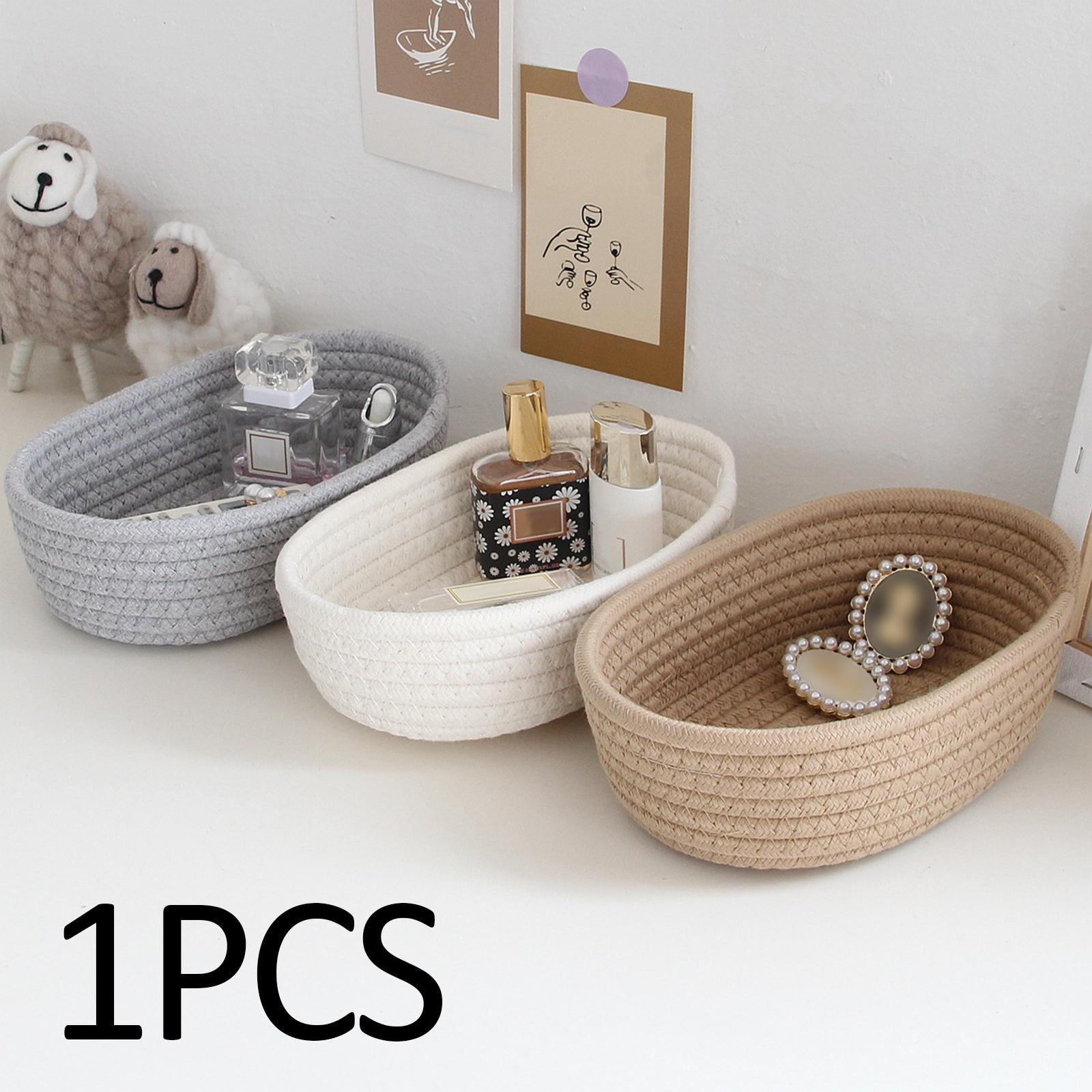 Small Storage Baskets, Decorative Basket, Perfume Makeup Organizer for Countertop Desktop Shelf
