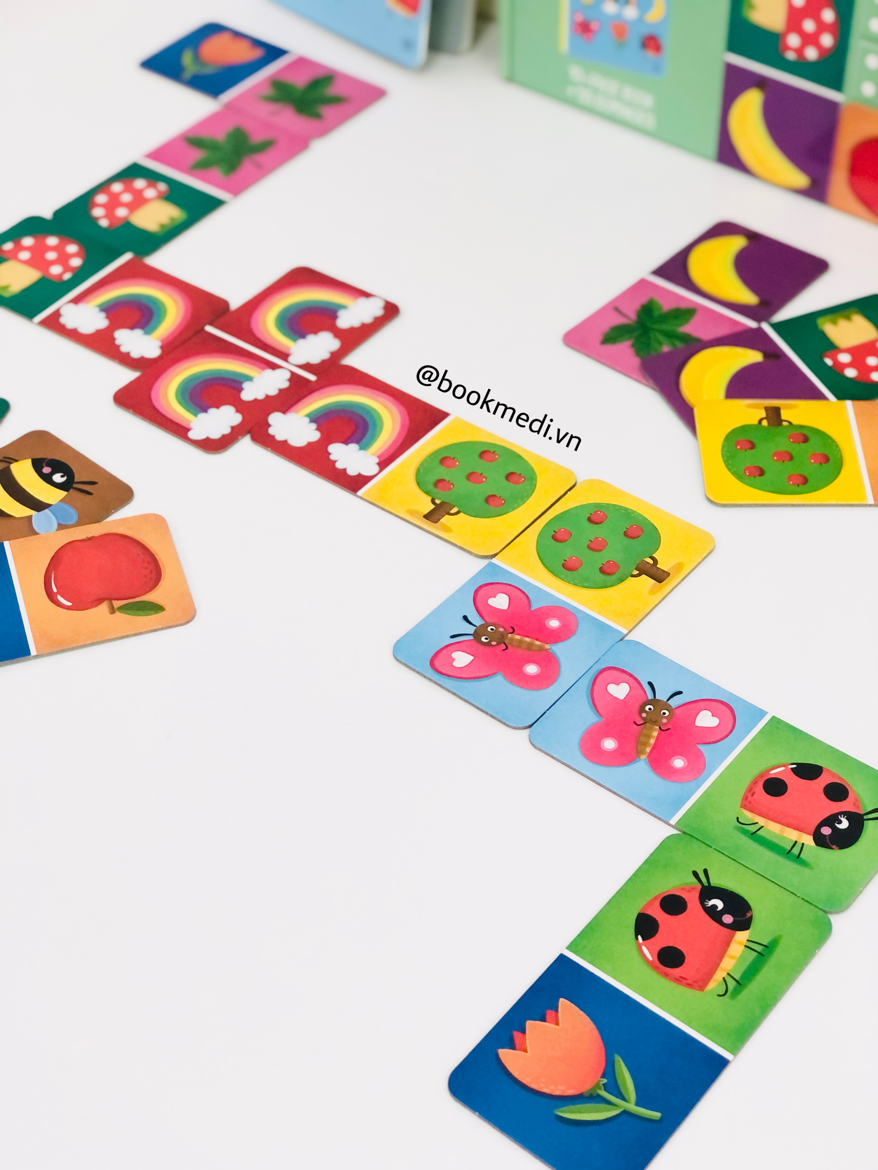 Bộ đồ chơi domino kèm sách cho bé 3+ học số và tiếng anh Mega Domino Nature