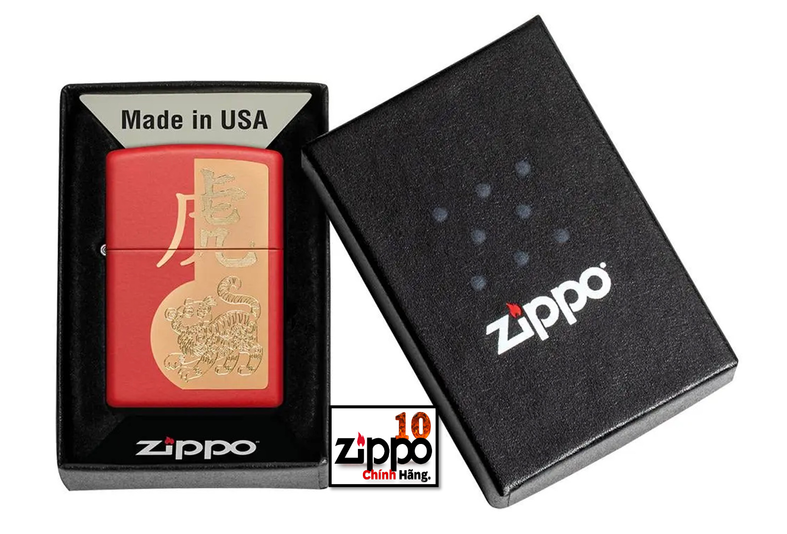 Bật lửa Zippo 49701 Year of the Tiger - Chính hãng 100%