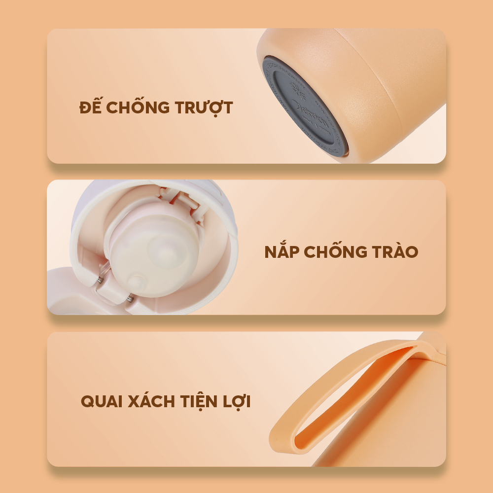 Bình Giữ Nhiệt Inox 316 Elmich Goodluck EL8306 500ml, Hàng Chính Hãng, Nắp Mở 1 Chạm - JoyMall